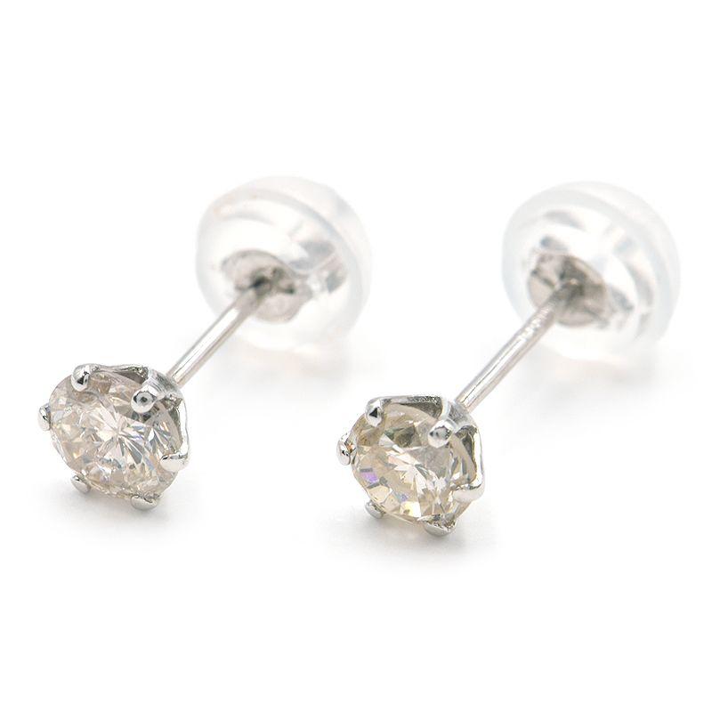 両耳合計0.5ct天然ダイヤモンドピアス Pt900 両耳用 スタッドピアス 1  