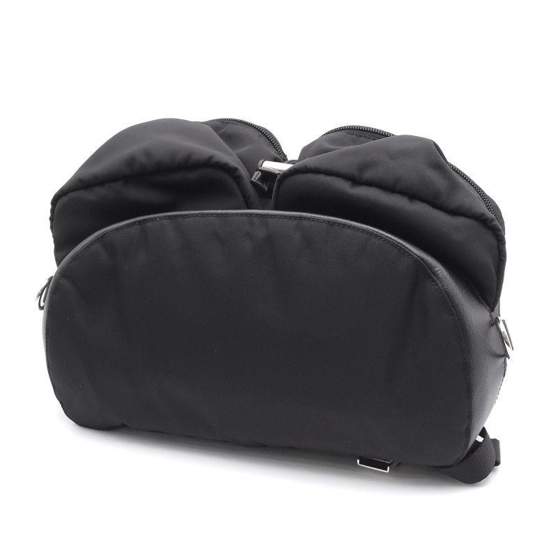 PRADA プラダ バックパック V164 ナイロン レザー ネロ リュック PRADA プラダ バックパック V164 ナイロン レザー ネロ リュック