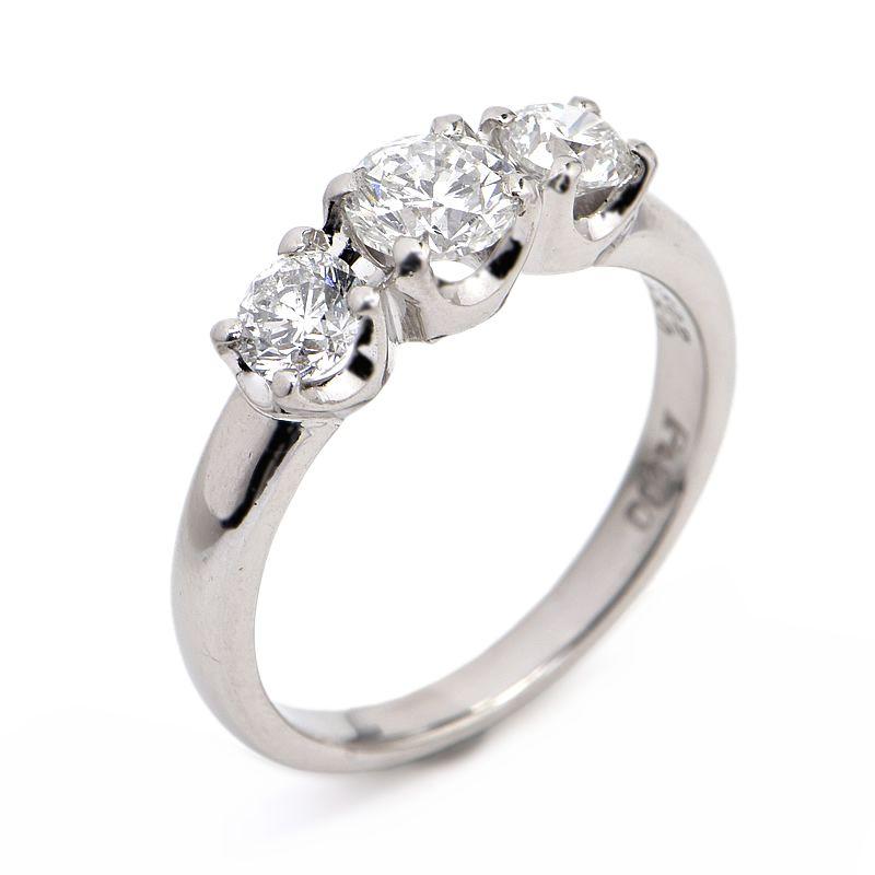 0.501ct/0.257ct/0.243ct天然ダイヤモンドリング 10号 Pt900 新品仕上 