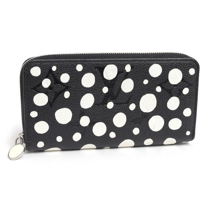 ルイヴィトン LV×YK ジッピーウォレット M81906 モノグラムアンプラント 草間彌生 ラウンドジップ長財布 水玉 ブラック 黒 中古 送料無料 ジッピー・ウォレット ルイヴィトン LV×YK ジッピーウォレット M81906