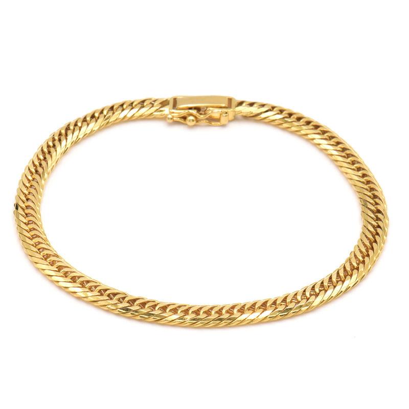 喜平ブレスレット 14面トリプル 内周17.3cm 全長18.6cm 10.3g K18YG  