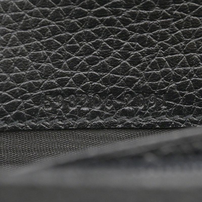 ダブルG グッチ ソーホー ロングウォレット 598206 レザー ブラック 二