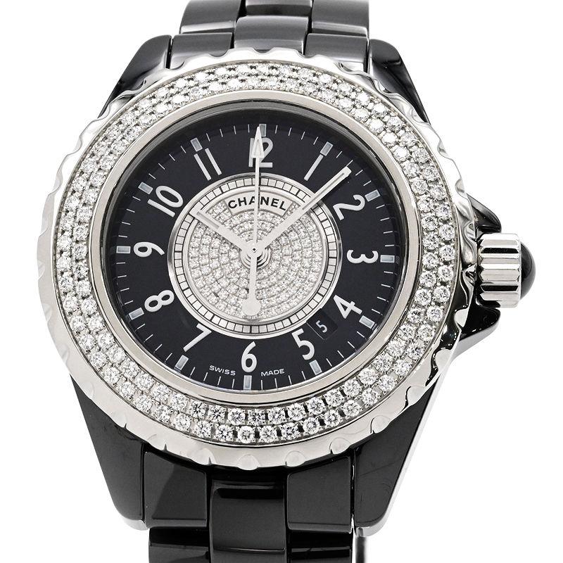 J12 [3年保証] シャネル レディース H1708 ブラック セラミック ダイヤ