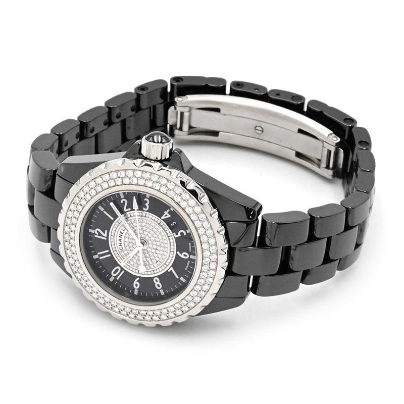 シャネル CHANEL J12 33mm H1708 ダイヤベゼル レディース 腕時計 ブラック セラミック ダイヤ デイト クォーツ ウォッチ 90302971 J12 [3年保証] シャネル レディース H1708 ブラック セラミック ダイヤ