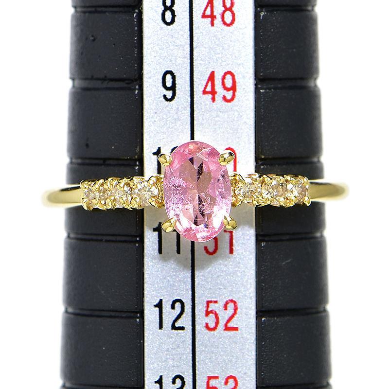 ジュエリーマキ 0.371ctピンクトルマリンリング 10.5号 K18YG 0.1ct 