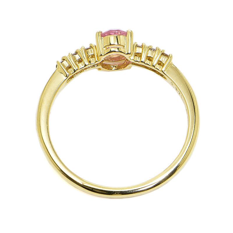 ジュエリーマキ 0.371ctピンクトルマリンリング 10.5号 K18YG 0.1ct 
