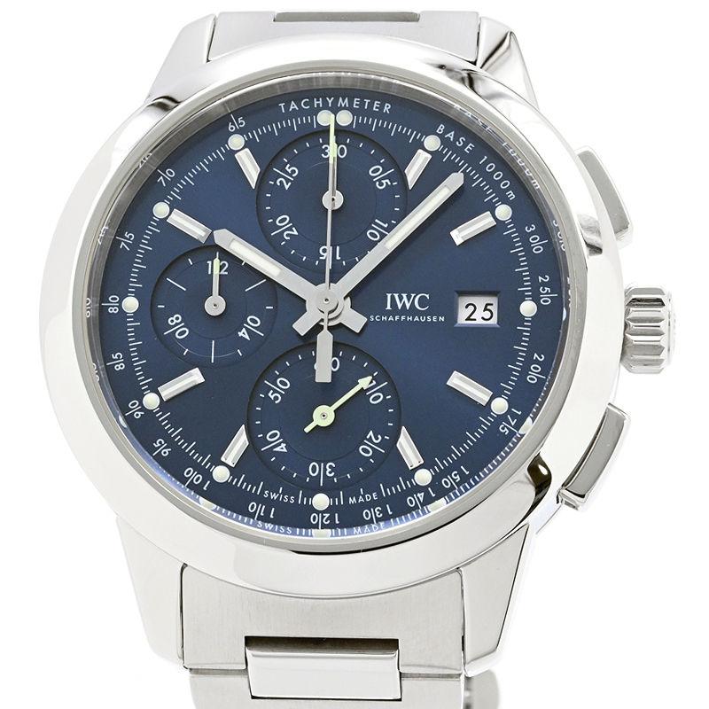 [3年保証] IWC メンズ インヂュニア クロノグラフ IW380802 デイト シースルーバック ブルー 青文字盤 自動巻き 腕時計 中古 送料無料 インヂュニア [3年保証] IWC メンズ クロノグラフ IW380802 デイト