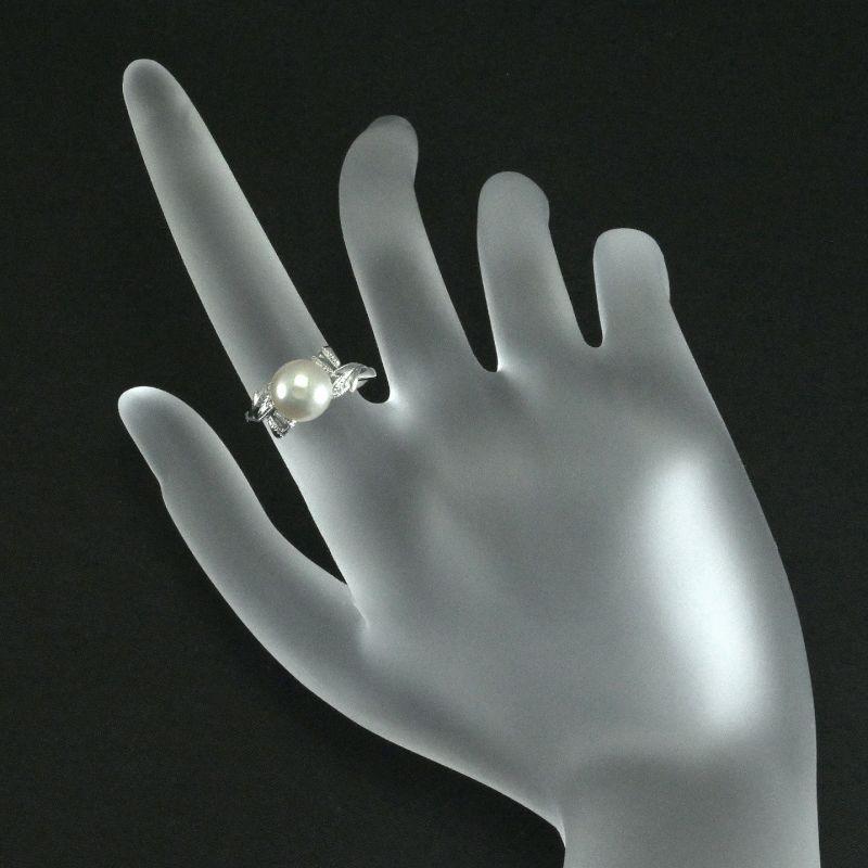 MIKIMOTO（ミキモト） 8mmアコヤパールリング 8.5号 K14WG 植物