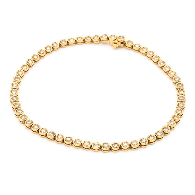 専用出品✳︎K18 テニスブレスレット•1.0ct美品　天然ダイヤモンド18金 1.0ct天然ダイヤモンドブレスレット K18YG テニスブレスレット