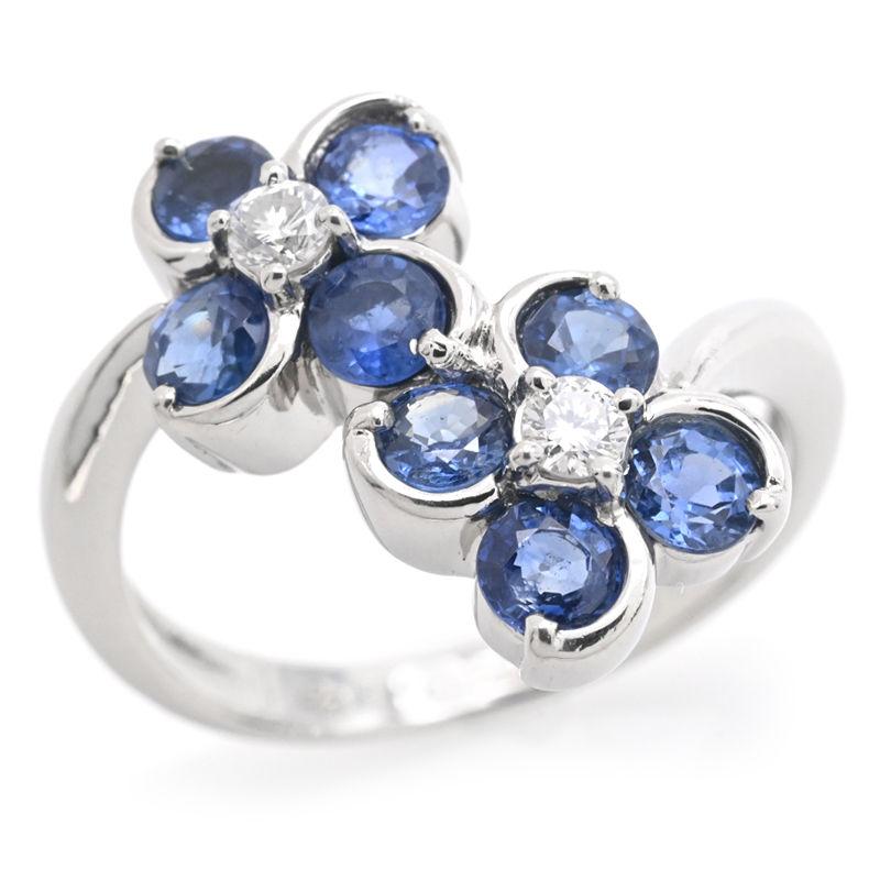 ジュエリーマキ 1.37ct天然ブルーサファイアリング 12.5号 Pt850 0.1ct 