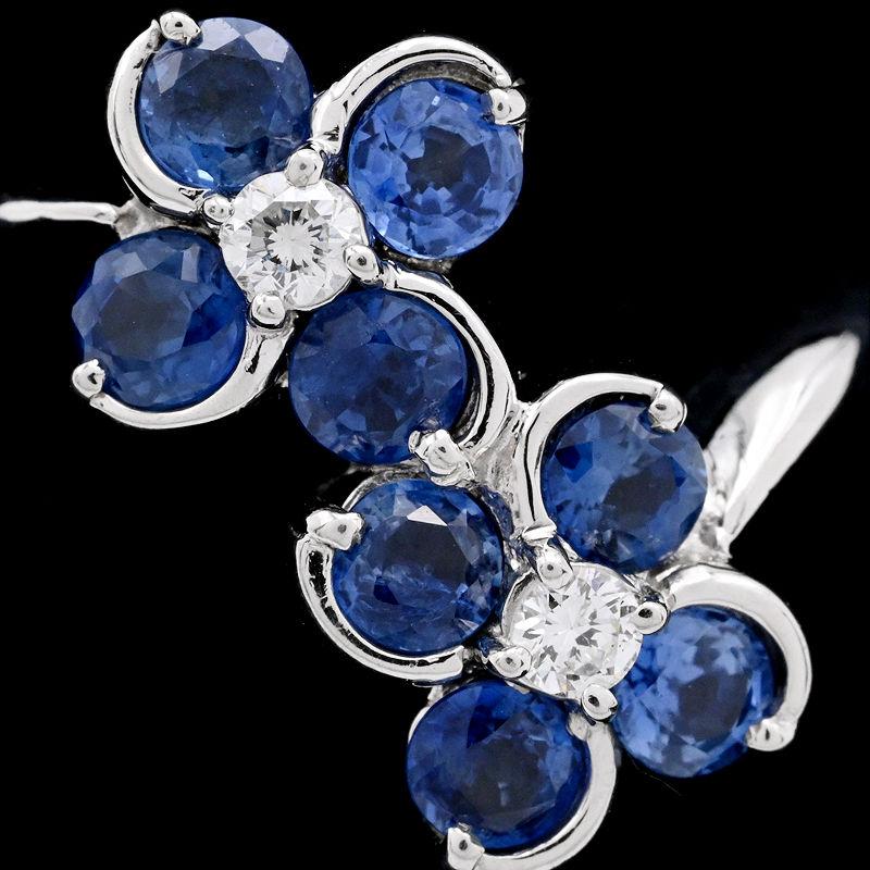 ジュエリーマキ 1.37ct天然ブルーサファイアリング 12.5号 Pt850 0.1ct 