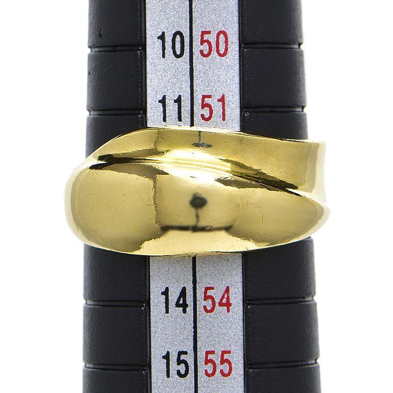 月甲丸リング 12号 K18YG 金無垢 18金 ウェーブデザイン 甲丸リング 