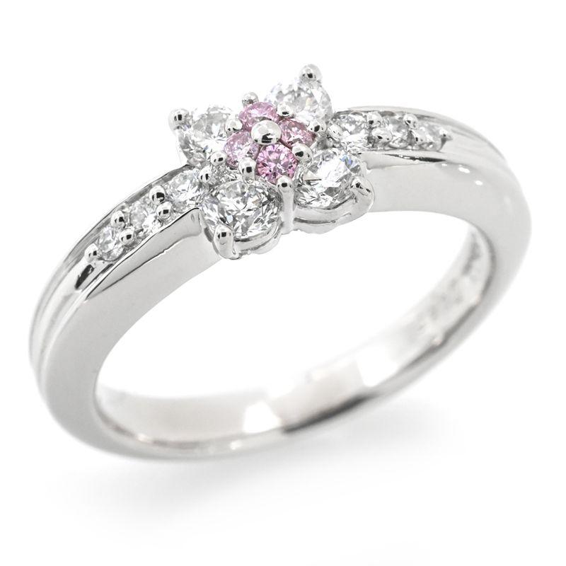 高級 Pt900 ダイヤモンド 1.01ct フラワー 花 ダイヤ リング 指輪