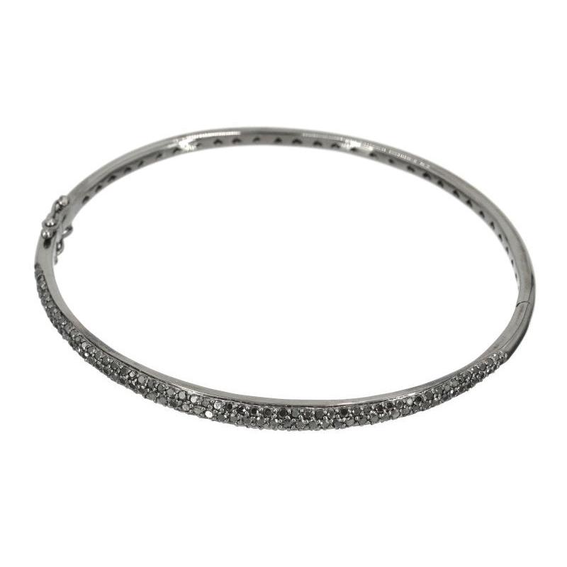 合計1.00ct 天然ブラックダイヤモンドブレスレット K18WG ホワイト 