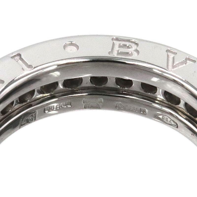 ブルガリ ビー・ゼロワン フルダイヤモンドリング #46 6号 K18WG 新品 