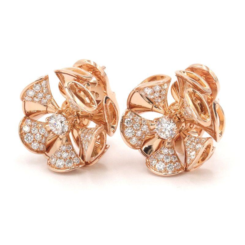 ブルガリ ディーヴァ ドリーム ダイヤモンドピアス K18PG 新品仕上げ済  