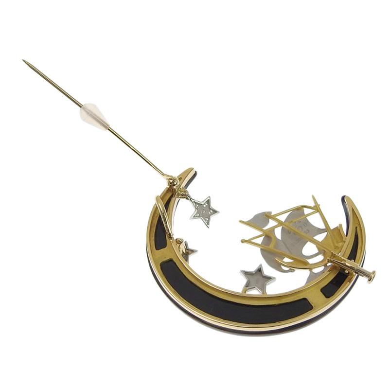 スワロフスキー　惑星　ブローチ　月　星　vintage スワロフスキー 惑星 ブローチ 月 星 vintage