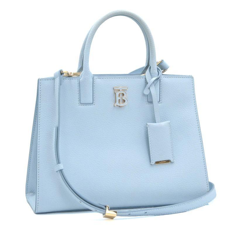 バーバリー ミニフランシス レザー スカイブルー トートバッグ ハンドバッグ ショルダーバッグ 2way TBロゴ 水色 肩掛け 中古 送料無料 BURBERRY BLUE LABEL（バーバリーブルーレーベル） バーバリー ミニ