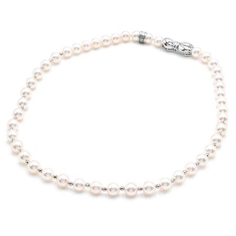 MIKIMOTO（ミキモト） 約7mm天然アコヤパールネックレス K18WG あこや 
