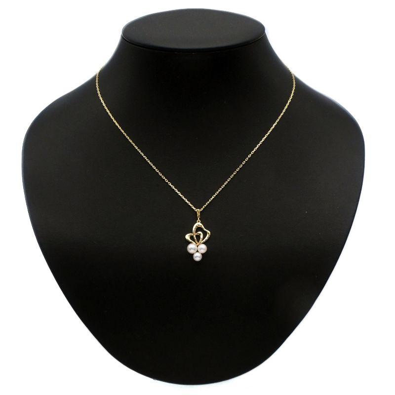 MIKIMOTO（ミキモト） パール ネックレス K18YG 真珠 3粒 ハート 