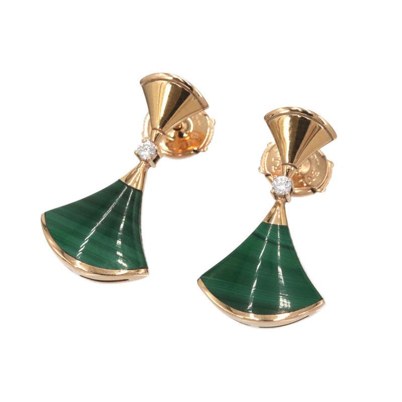 ブルガリ ディーバ ドリーム マラカイト ダイヤモンドピアス 356454  