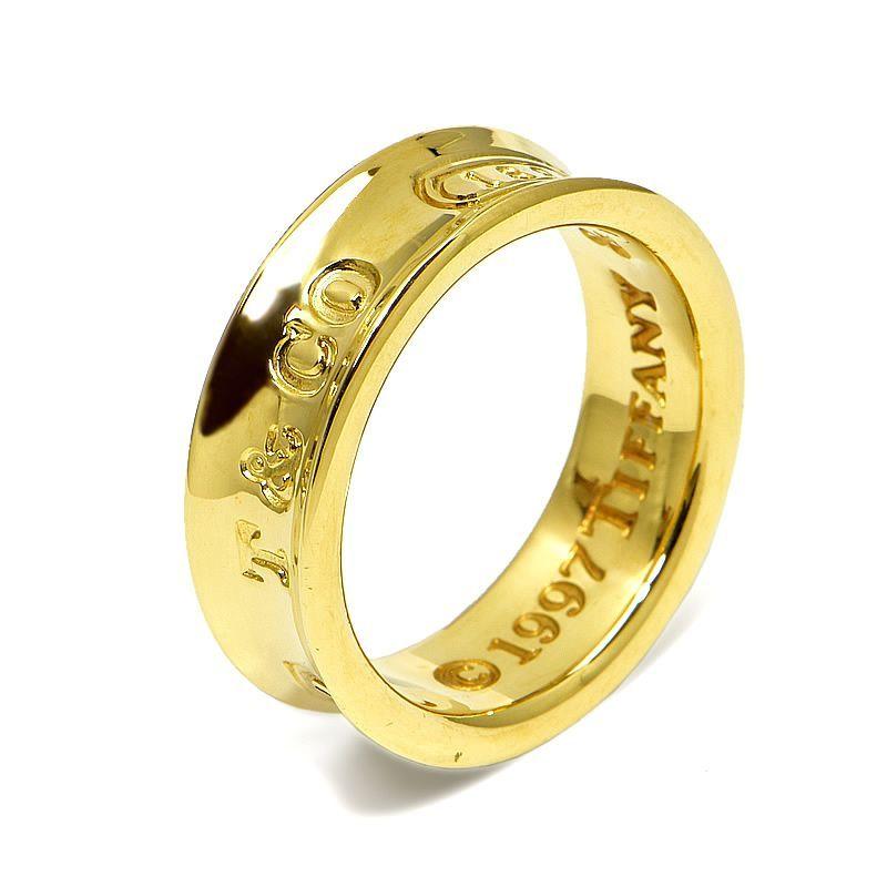 全品送料0円 指輪 ティファニー 17リング 9号 K18yg 新品仕上済 シンプル 幅広 幅太 金無垢 イエローゴールド 中古 送料無料