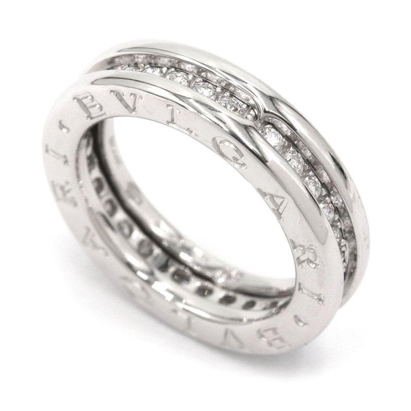 ブルガリ ビー・ゼロワン フルダイヤモンドリング #48 7.5号 K18WG  