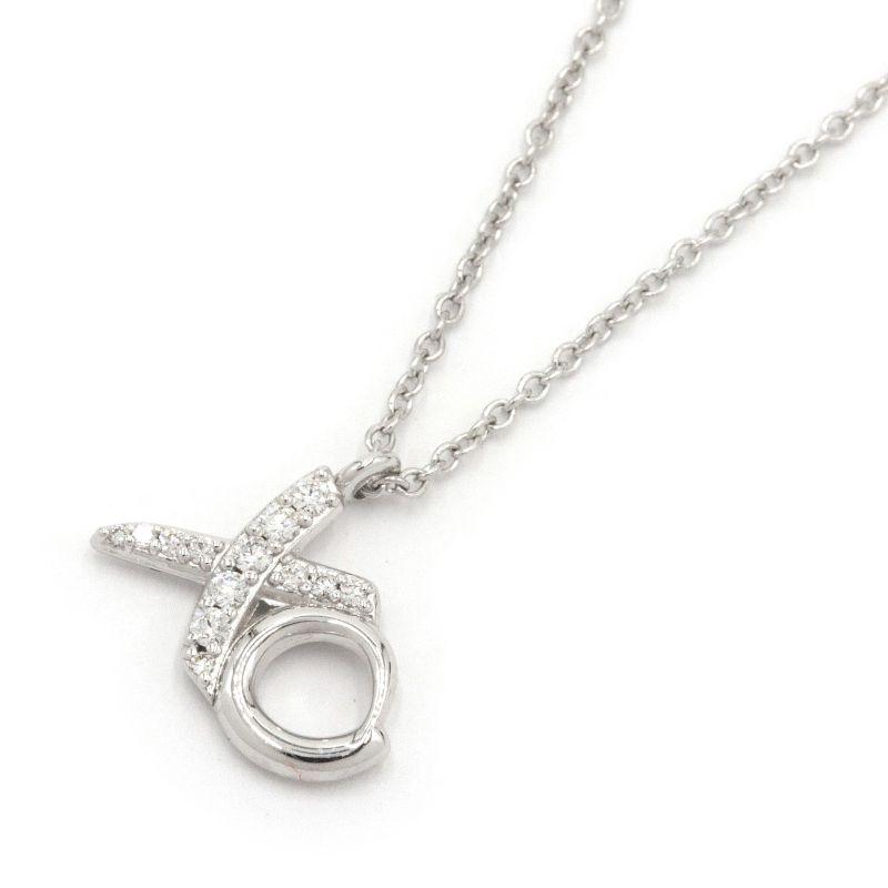 ティファニー パロマ・ピカソ ラブ&キス ダイヤモンドネックレス K18WG  