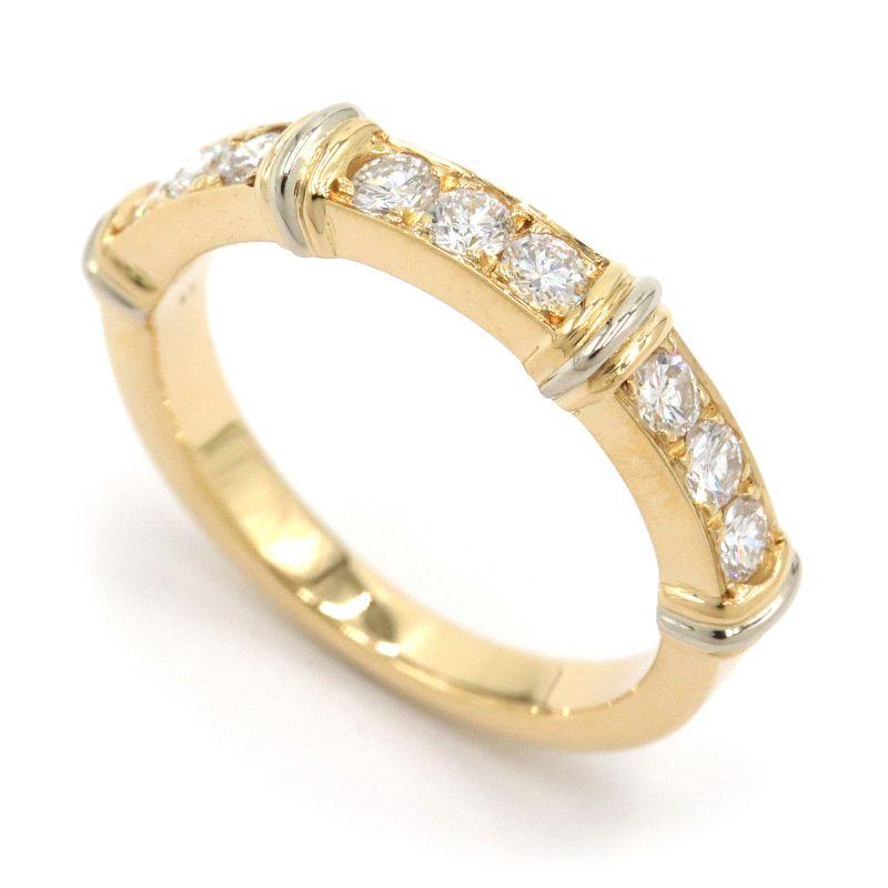 カルティエハーフエタニティリングダイヤモンド8号K18YG 