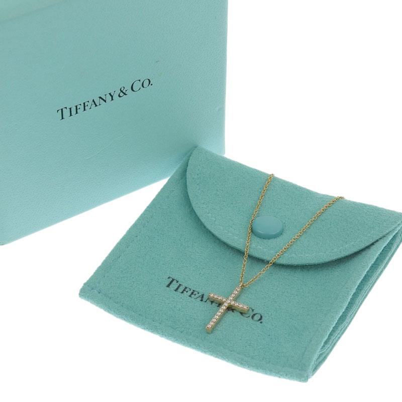 TIFFANY&Co. ティファニー メトロクロスネックレス ミディアム K18YG 
