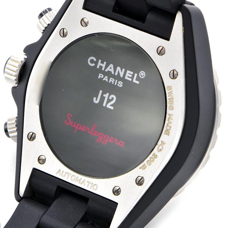 [3年保証] シャネル メンズ J12 スーパーレッジェーラ H2004 箱保 クロノグラフ デイト シルバー ラバー 自動巻き 腕時計 中古 送料無料｜collectionshiba｜04