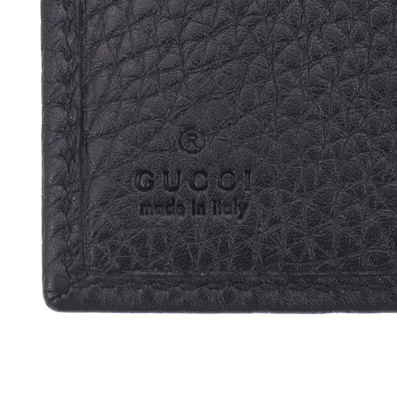 グッチ GGスプリーム 二つ折り財布 ブラック カーフスキン コンパクト財布 シルバー金具 ダブルG金具 中古 送料無料｜collectionshiba｜05