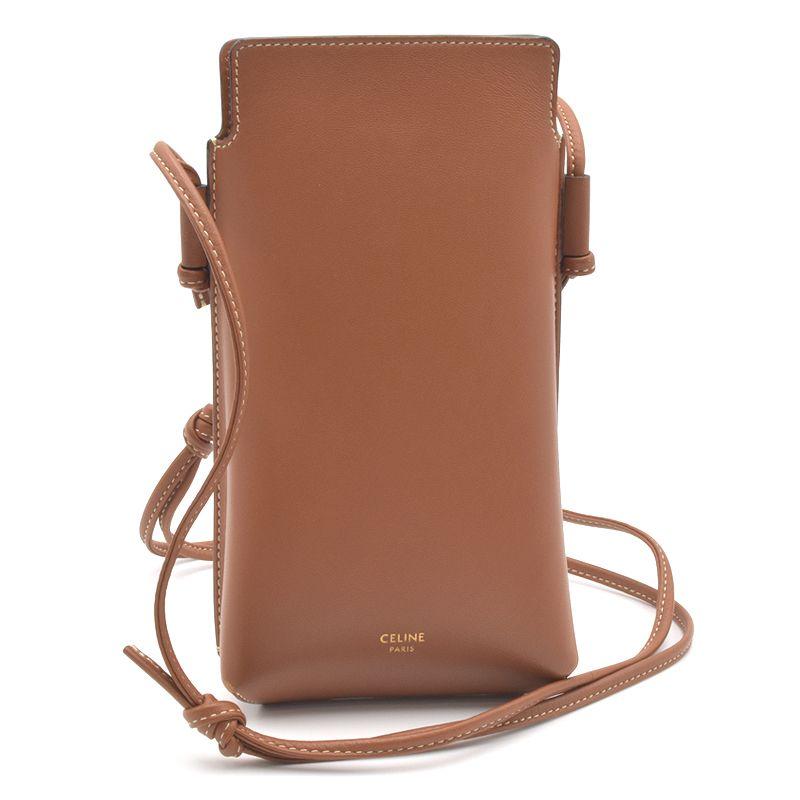 CELINE セリーヌ フォンポーチ カーフスキン ブラウン ショルダー 