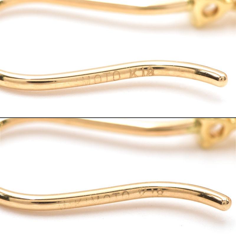 中古】☆美品☆ミキモト K18 パール 約7.0mm フープピアス 片方のみ 