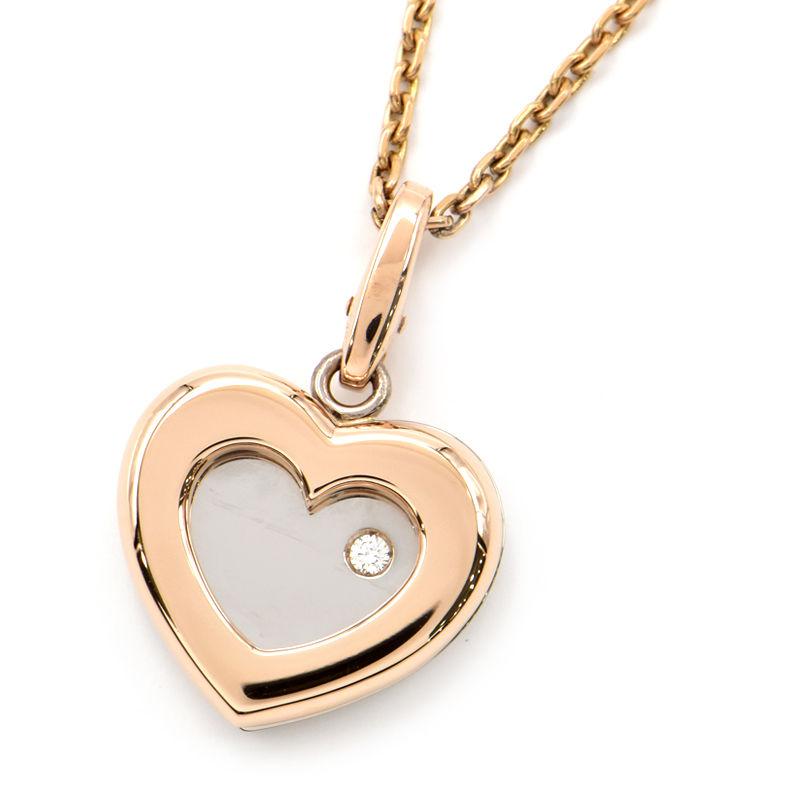 Cartier カルティエ ダブルハートチャームネックレス K18PG K18WG  