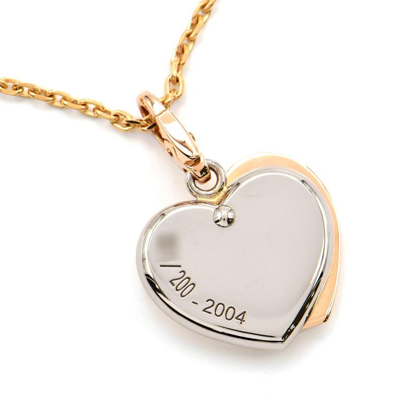 Cartier カルティエ ダブルハートチャームネックレス K18PG K18WG  