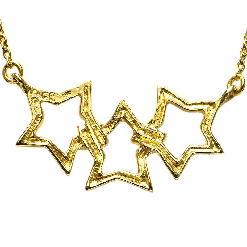 TIFFANY&Co. ティファニー トリプルスターネックレス K18YG