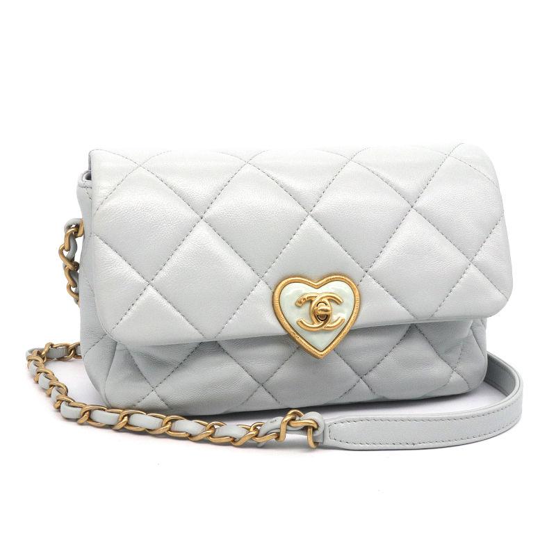 マトラッセ シャネル ラムスキン AS3986 ハート パステルブルー  