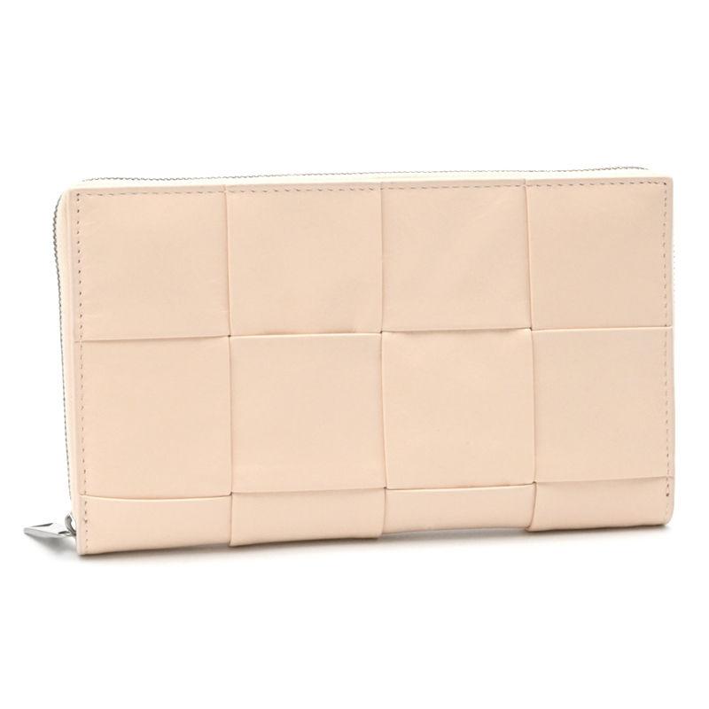 ボッテガヴェネタ カセットジップアラウンドウォレット 690945VCQ726706 ペーパーカーフレザー メロンウォッシュド 長財布 中古 送料無料 CASSETTE（BOTTEGA VENETA） ボッテガヴェネタ カセットジップ