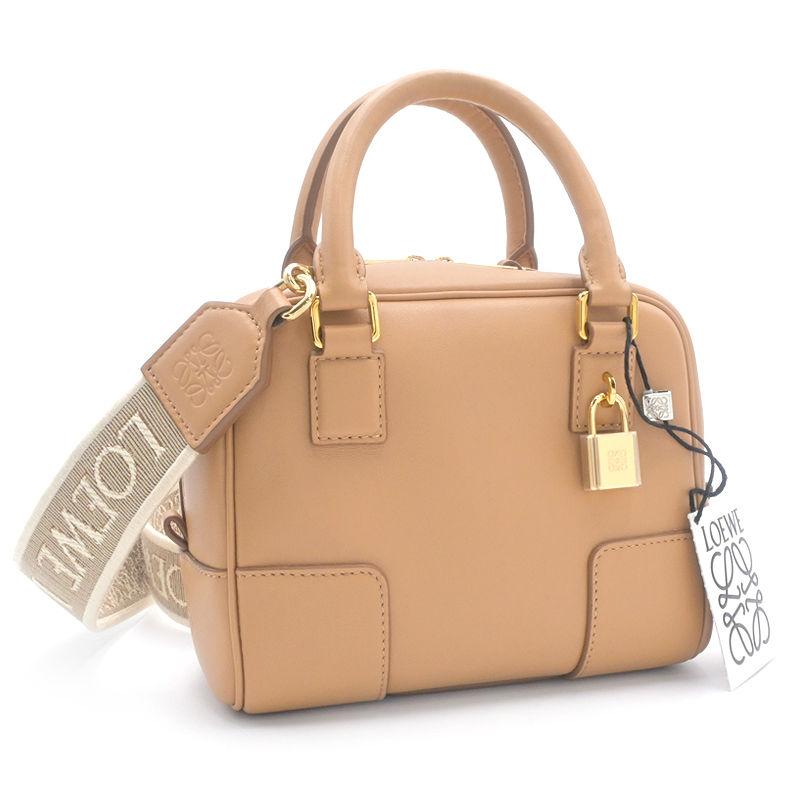 ロエベ アマソナ16スクエア A039N21X01 2586 レザー ブラウン アナグラム ハンドバッグ ショルダーバッグ 2wayバッグ 中古 送料無料 LOEWE（ロエベ） アマソナ16スクエア A039N21X01 2586 レザー ブラウン