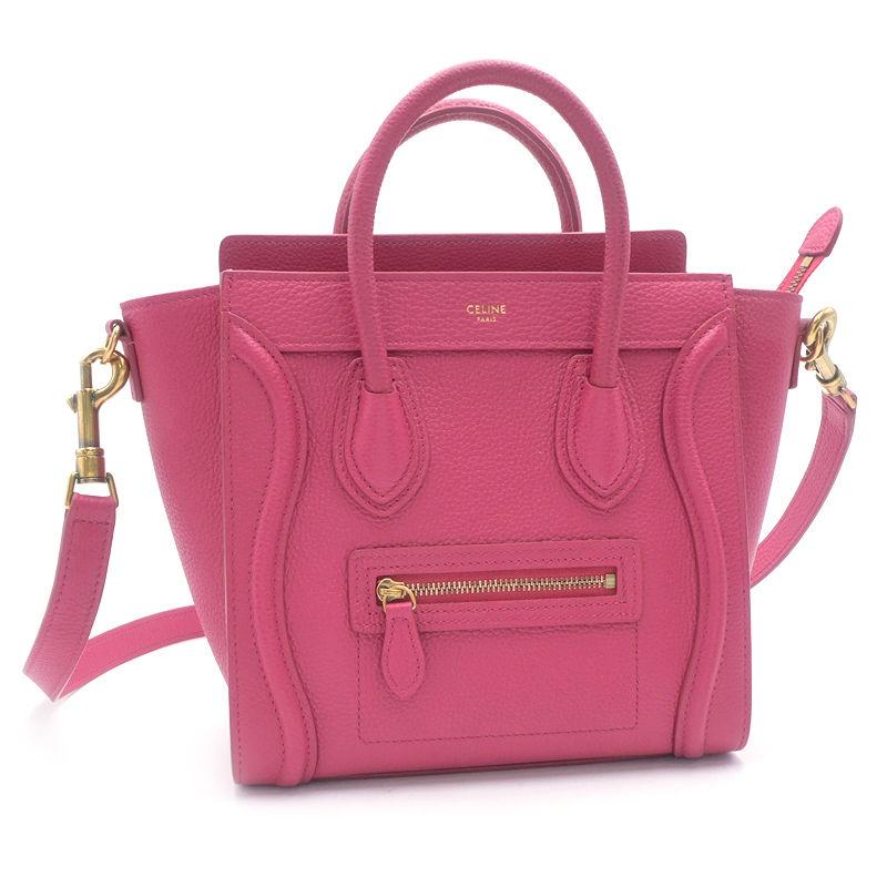 セリーヌ ラゲージナノ 189243DRU.24PI レザー ピンク ショルダーバッグ ハンドバッグ クロスボディバッグ 2WAY 中古 送料無料 CELINE（セリーヌ） ラゲージナノ 189243DRU.24PI レザー ピンク