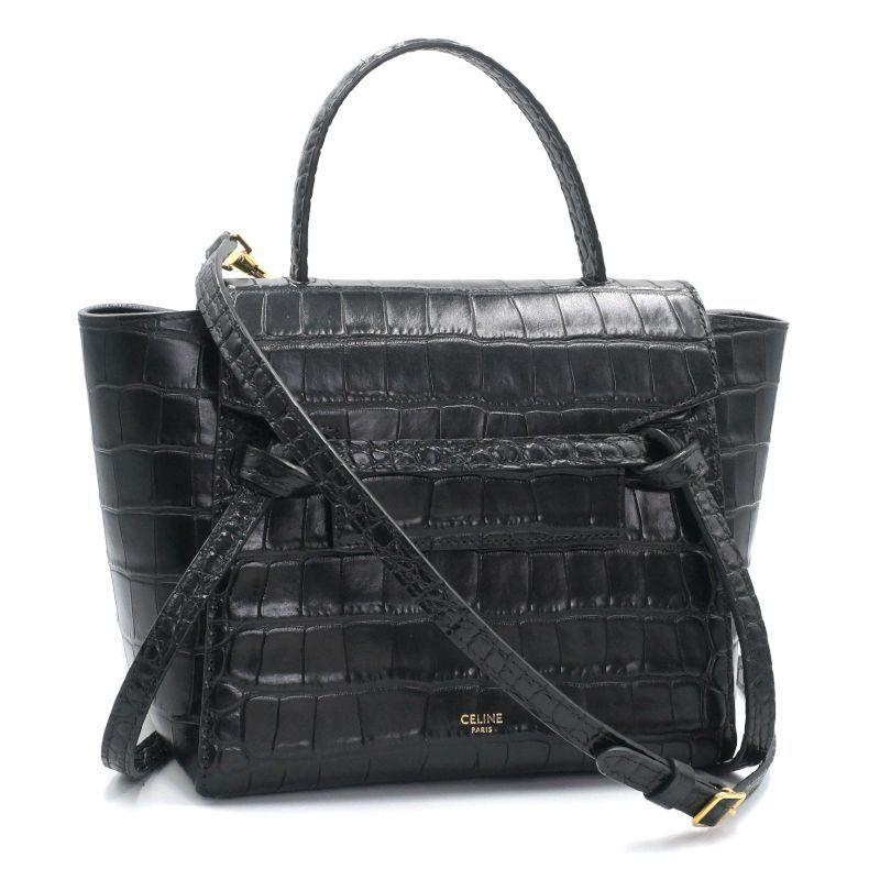 CELINE（セリーヌ） ベルトバッグ ナノ クロコ型押しレザー 189003 