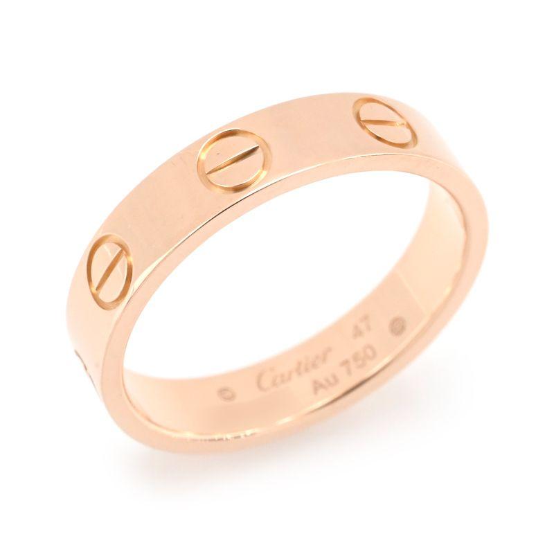 美品 カルティエ Cartier ミニラブリング 750PG　約7号 ♯47 LOVE（Cartier） カルティエ ラブリング スモールモデル #47 7号 K18PG
