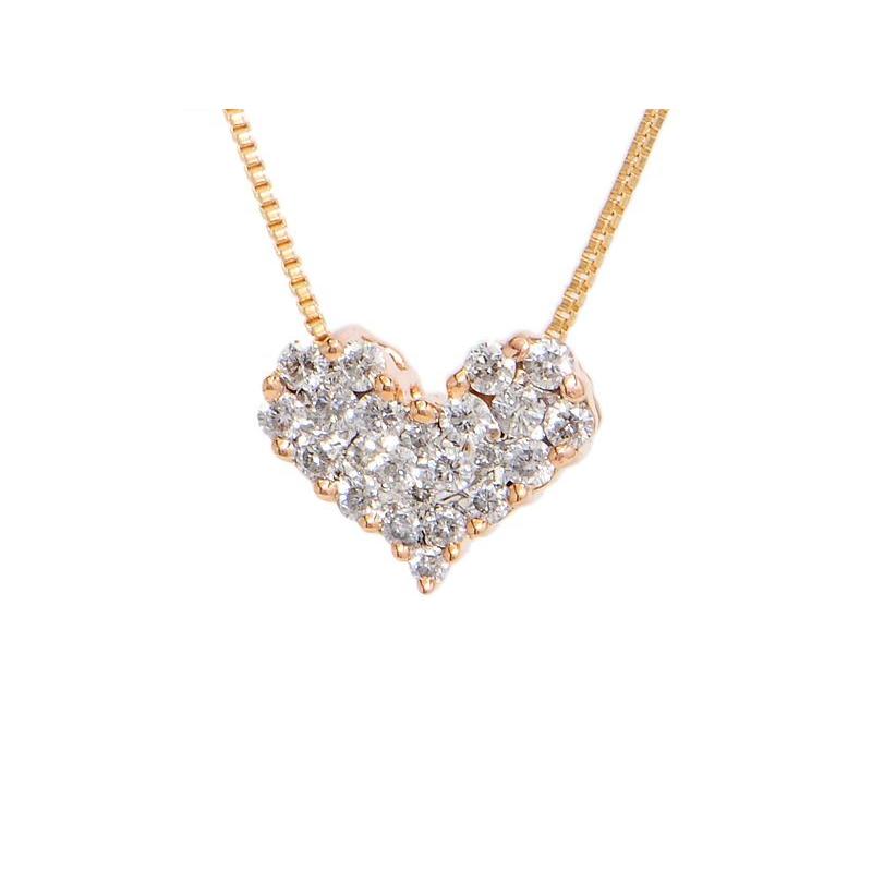 合計0 3ct天然ダイヤネックレス K18pg 新品仕上げ済 ハートモチーフ パヴェダイヤ ピンクゴールド ペンダントネックレス 中古 送料無料 C コレクションシバ 通販 Yahoo ショッピング