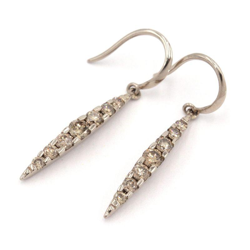 カシケイ ネイキッドピアス K18BG ダイヤモンド 新品仕上済 ブラウン  