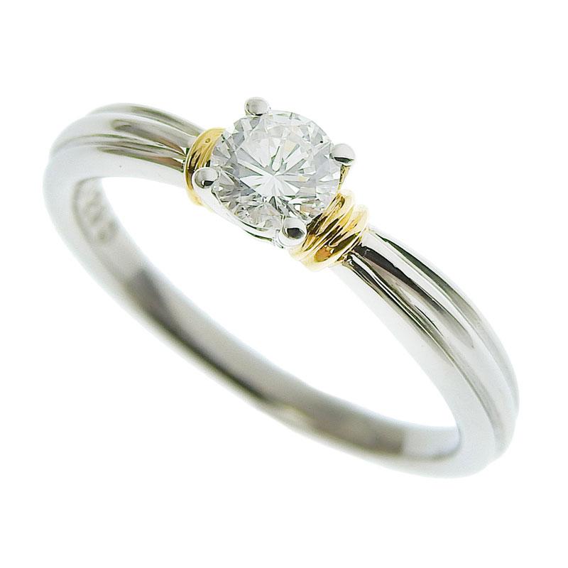 クリスチャン ディオール リング 10号 E/VVS2/GOOD 0.290ct Pt950 