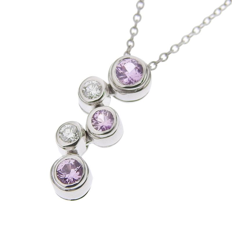 TIFFANY&Co. ティファニー バブルネックレス Pt950 ピンクサファイア  