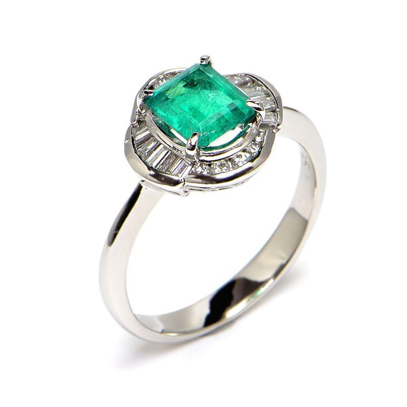 Pt900 エメラルド0.28ctリング#11