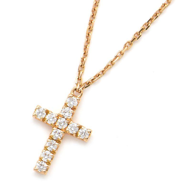 Cartier カルティエ ダイヤクロスネックレス K18PG ダイヤモンド 