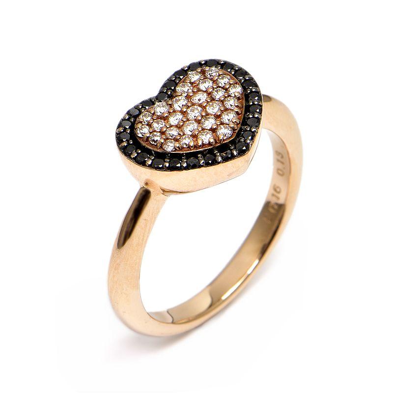 Ponte Vecchio ポンテヴェキオ 合計0.13ctブラックダイヤリング 8号  